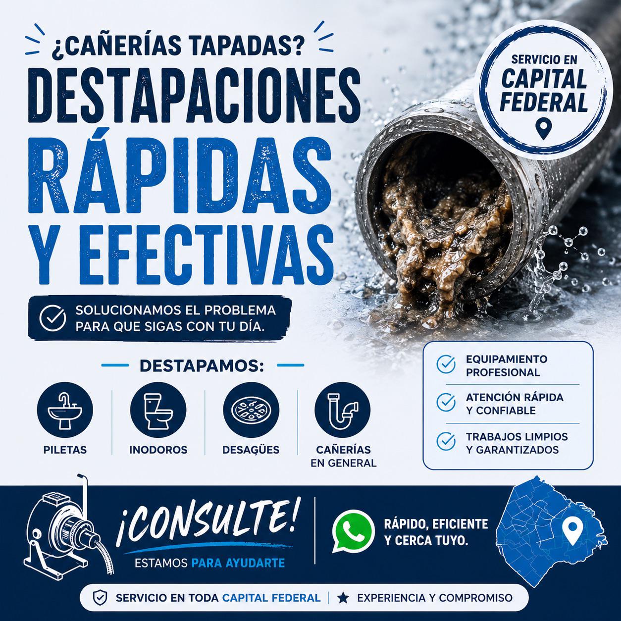 Calfin Destapaciones en CABA y Zona Sur